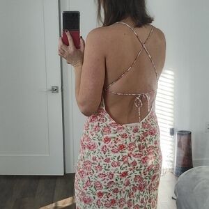 Floral open back dress